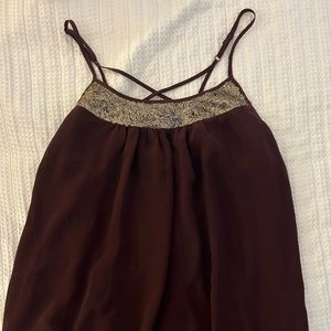 Flowy maroon dressy shirt